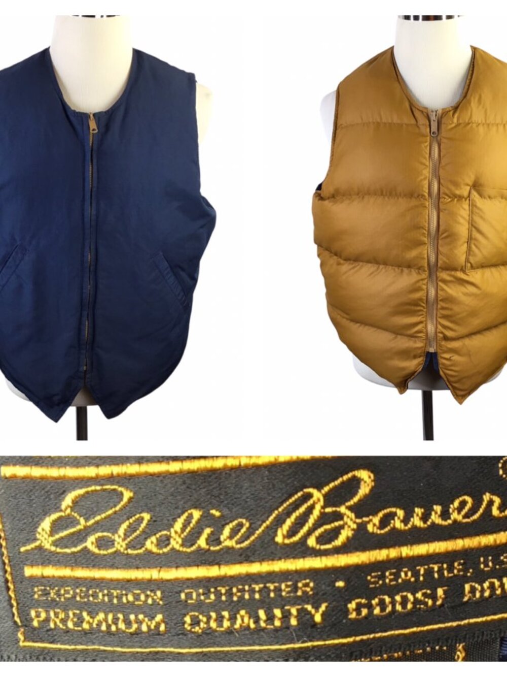 Eddie Bauer Goose Down Reversible Vest Vintage 80s-90s Puffer Men's Large ?